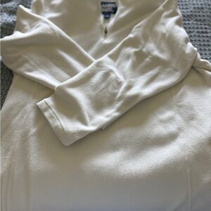 Lands End Cream Quarter-Zip Pullover Fleece
